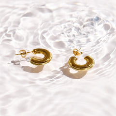 Chunky Curved Hoop Earrings