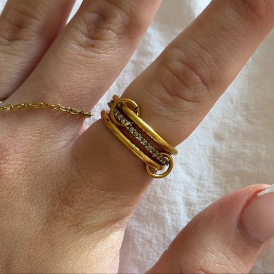 Stacked Linked Crystal Band Ring - EVRY JEWELS