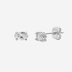 Twinkling Star Oval Stud Earrings