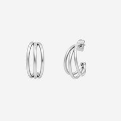 Triple Charm Hoop Earrings
