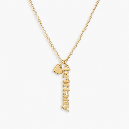 Custom/Personalized Mini Vertical Charm Nameplate Necklace