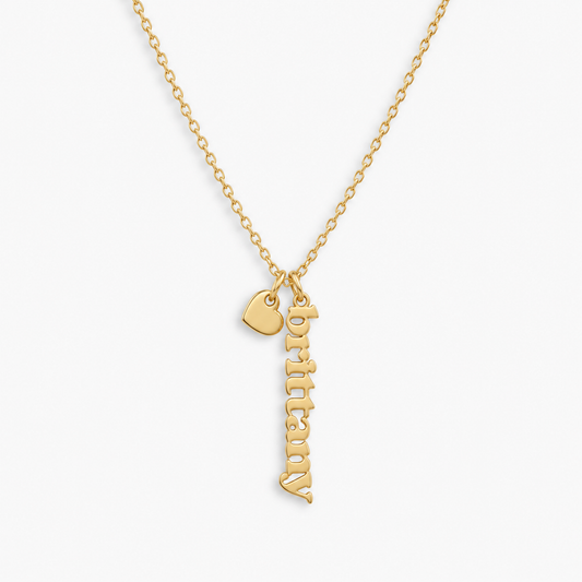 Custom/Personalized Mini Vertical Charm Nameplate Necklace