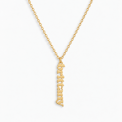 Custom/Personalized Mini Vertical Charm Nameplate Necklace