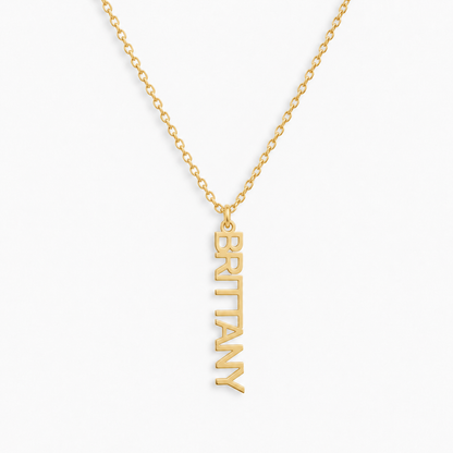 Custom/Personalized Mini Vertical Charm Nameplate Necklace