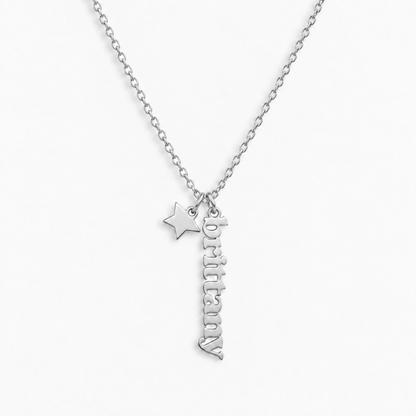Custom/Personalized Mini Vertical Charm Nameplate Necklace