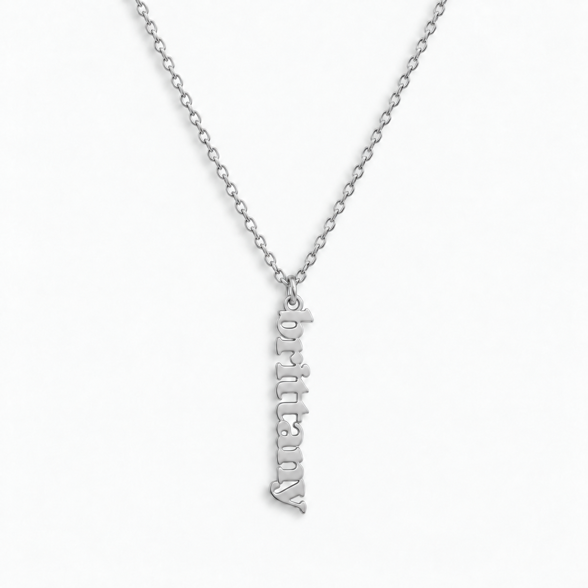 Custom/Personalized Mini Vertical Charm Nameplate Necklace