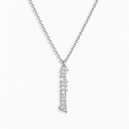 Custom/Personalized Mini Vertical Charm Nameplate Necklace