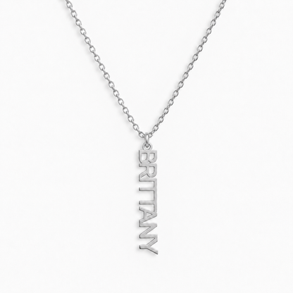 Custom/Personalized Mini Vertical Charm Nameplate Necklace