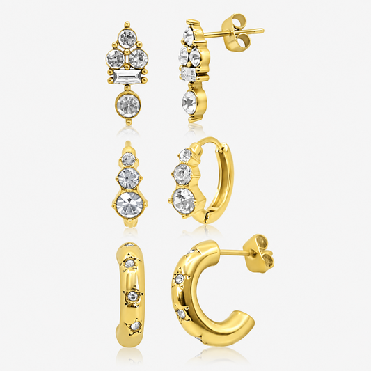 Kiss of Sparkle 3 Piece Earring Set