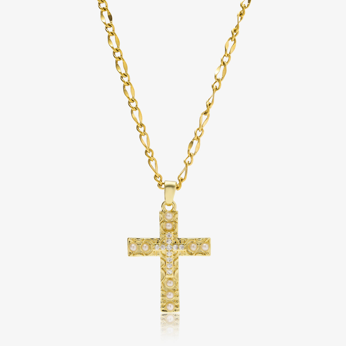 Sweet Pearl Cross Necklace