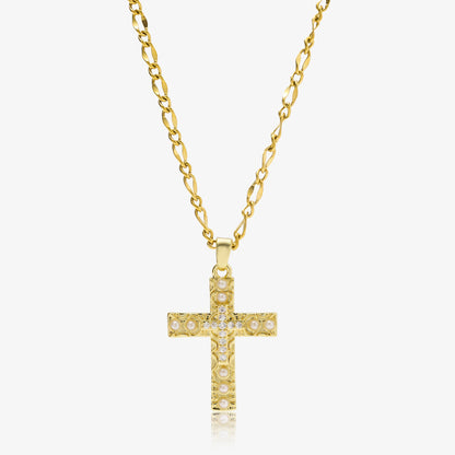Sweet Pearl Cross Necklace