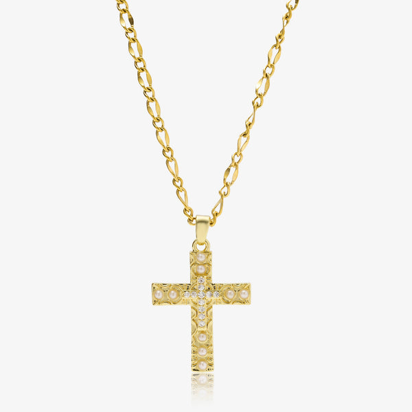 Sweet Pearl Cross Necklace