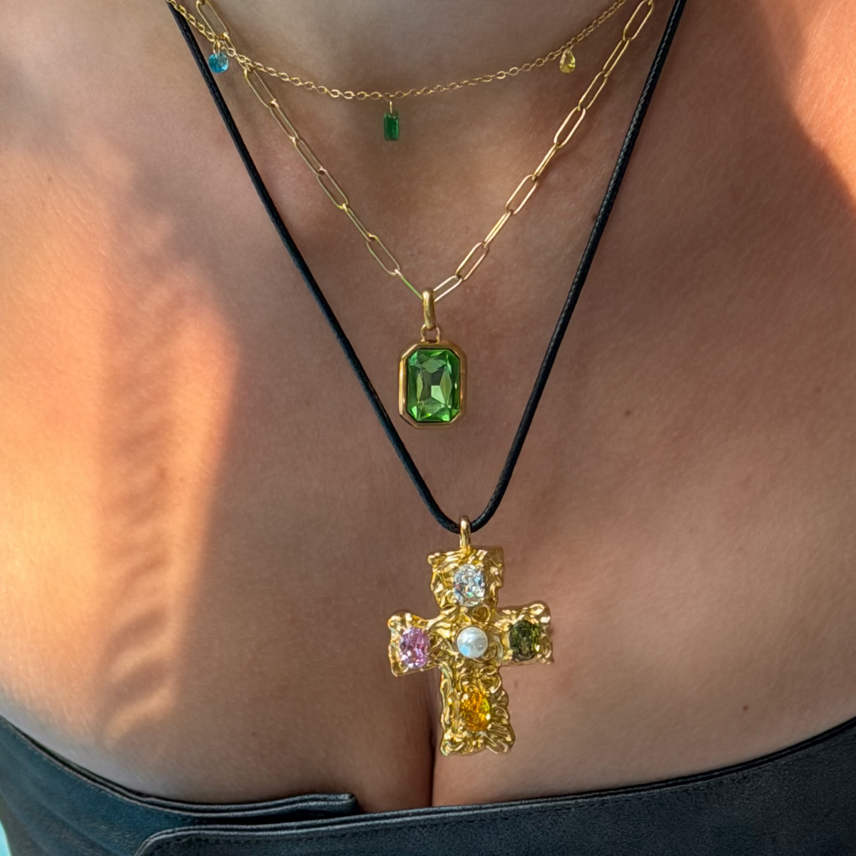 Popstar Cross Cord Necklace