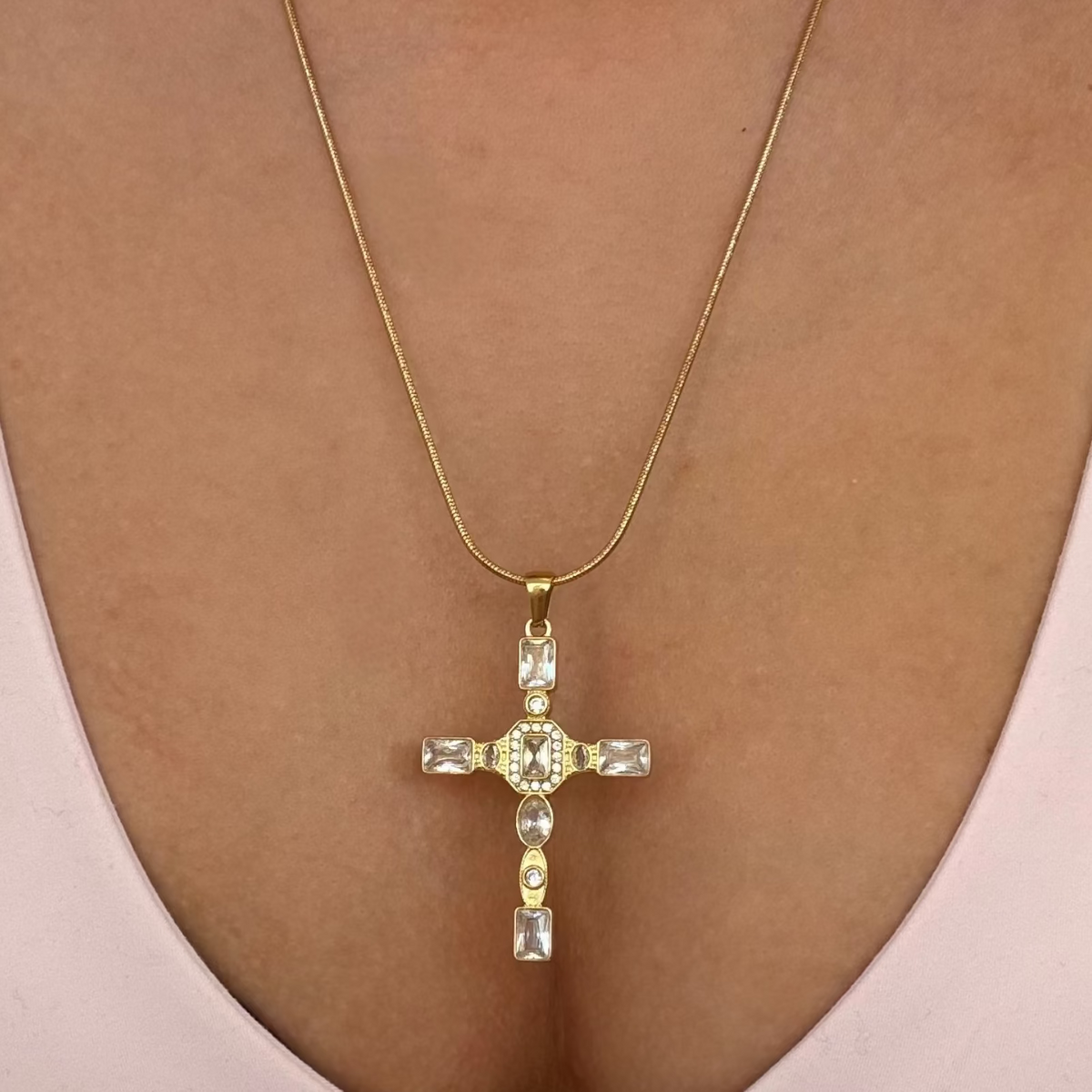 Gem Up Cross Necklace
