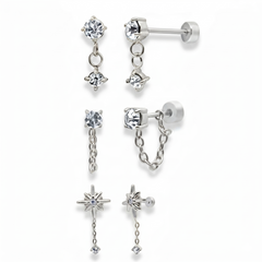 Meet Me At Midnight Flat Back 3-Piece Earring Set