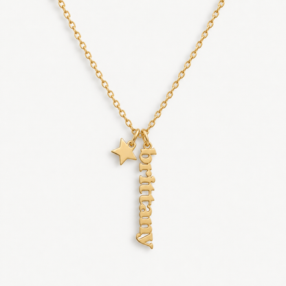 Custom/Personalized Mini Vertical Charm Nameplate Necklace