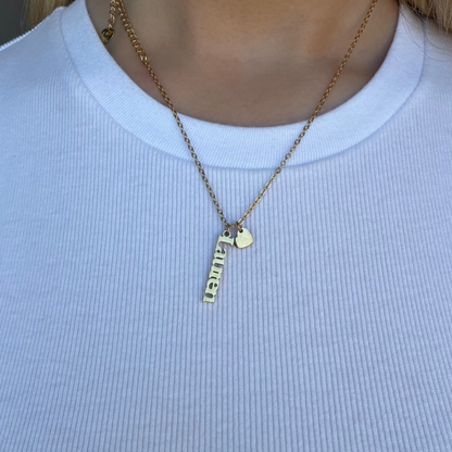 Custom/Personalized Mini Vertical Charm Nameplate Necklace