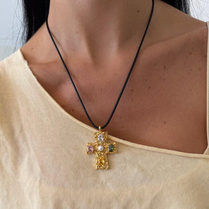 Popstar Cross Cord Necklace