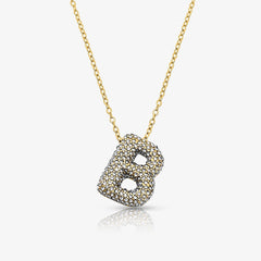 Pave Bubble Letter Necklace