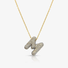 Pave Bubble Letter Necklace