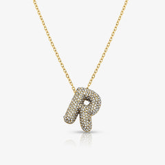 Pave Bubble Letter Necklace