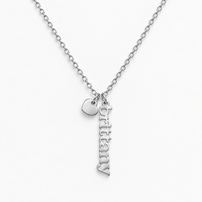 Custom/Personalized Mini Vertical Charm Nameplate Necklace