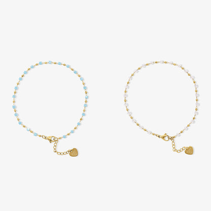 Ocean Breeze Anklet Bracelet 2 Piece Set