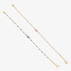 Evil Eye Anklet 2 Piece Set