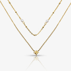 Sunlit Pearl Necklace 2 Pieces Set