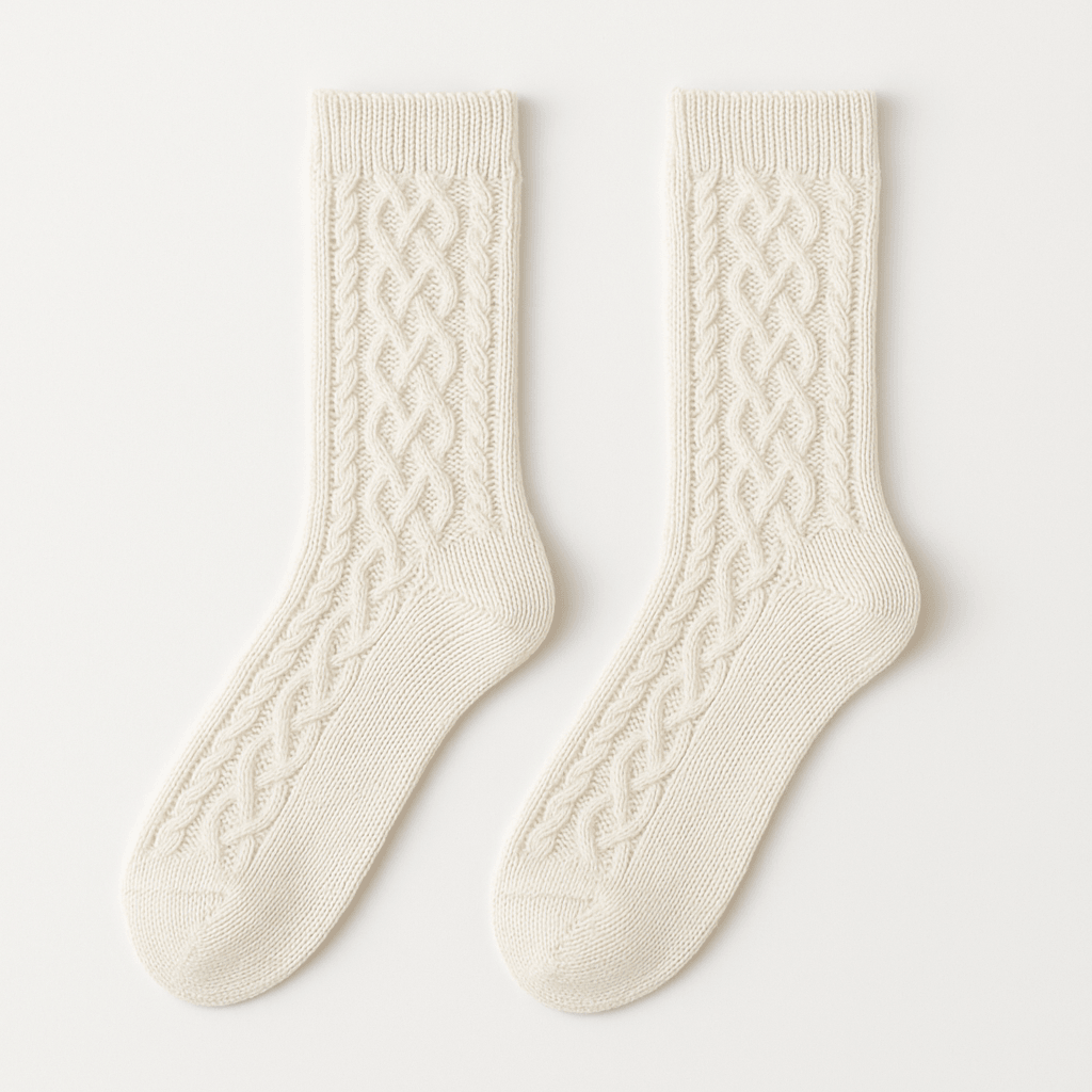 Cozy Knit Pattern Crew Socks