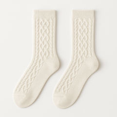 Cozy Knit Pattern Crew Socks