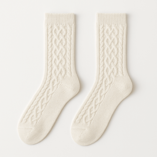 Cozy Knit Pattern Crew Socks